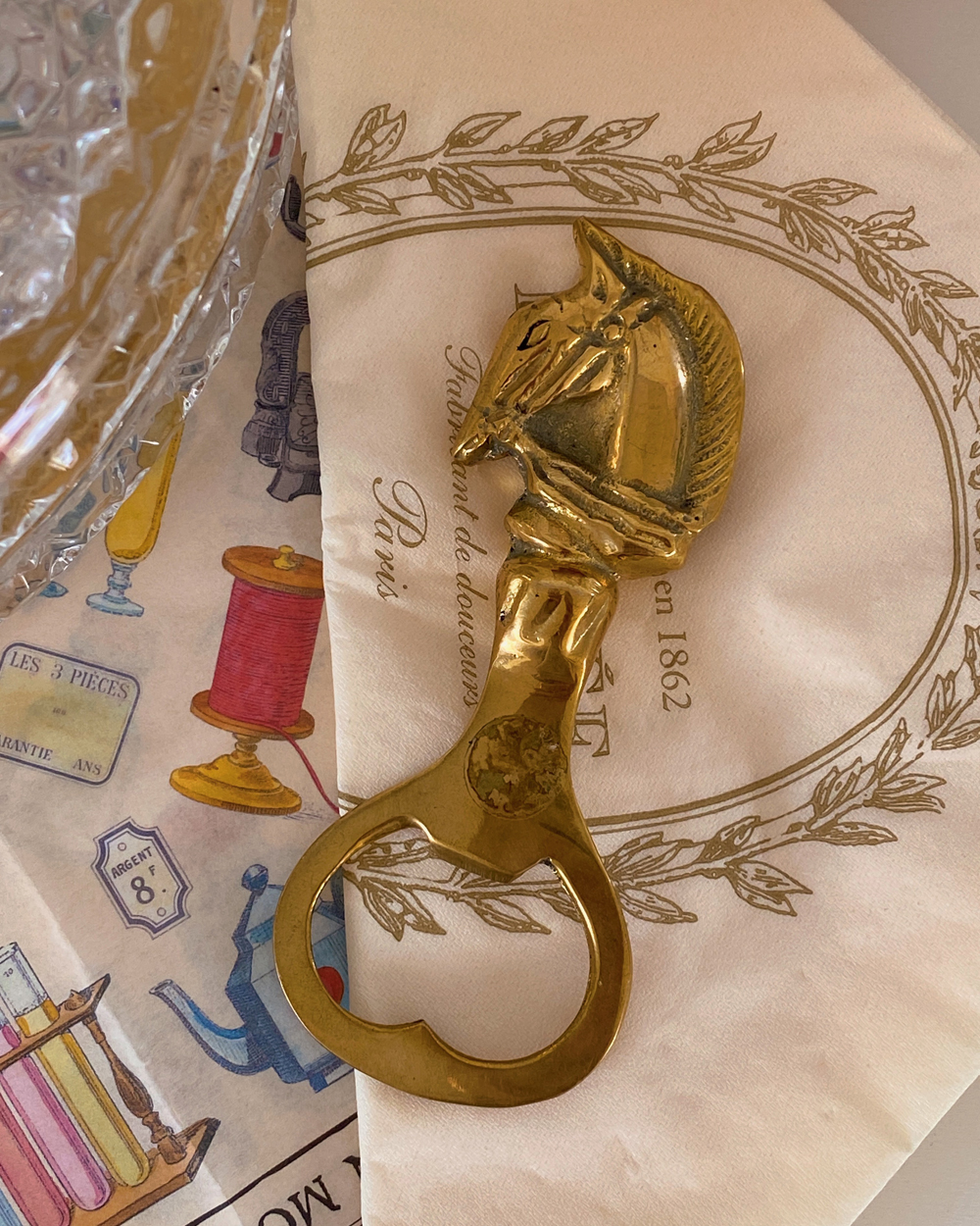 Vintage Equestrian Horse Brass Bottle Opener