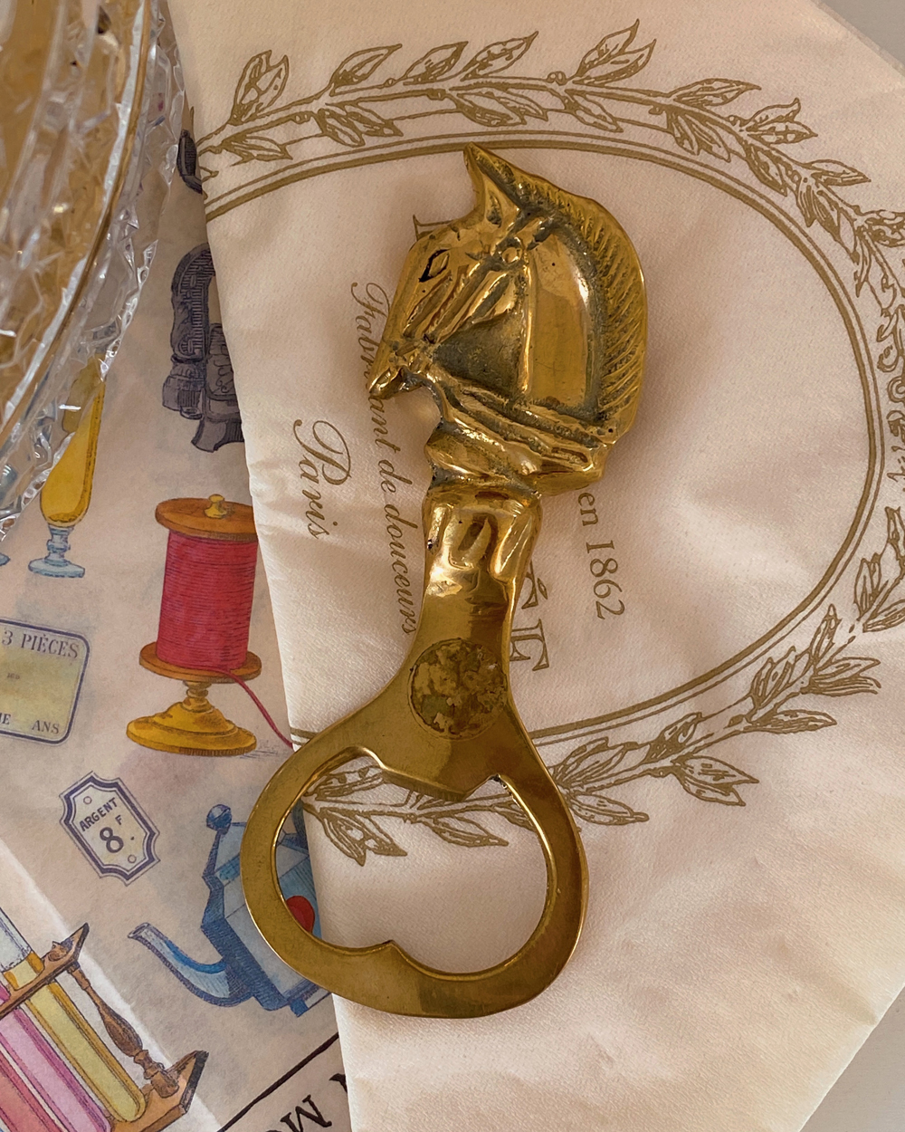 Vintage Equestrian Horse Brass Bottle Opener