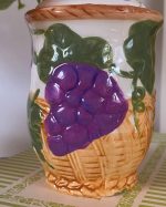 Vintage Fruit Lidded Condiment Jar Set of 2