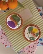 Vintage Fruit Lidded Condiment Jar Set of 2