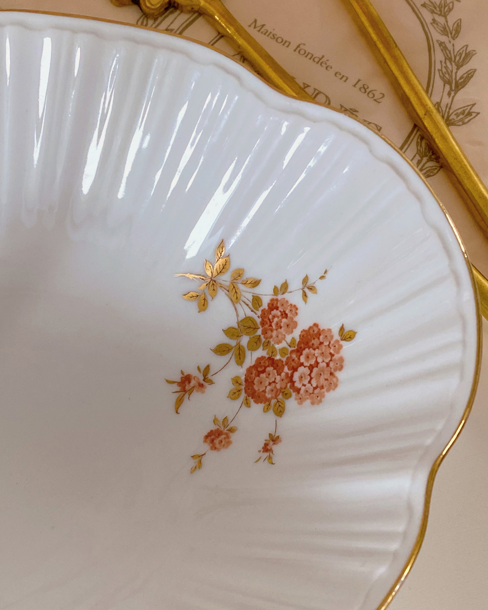 Vintage Orange Blossom Porcelain Serving Dish