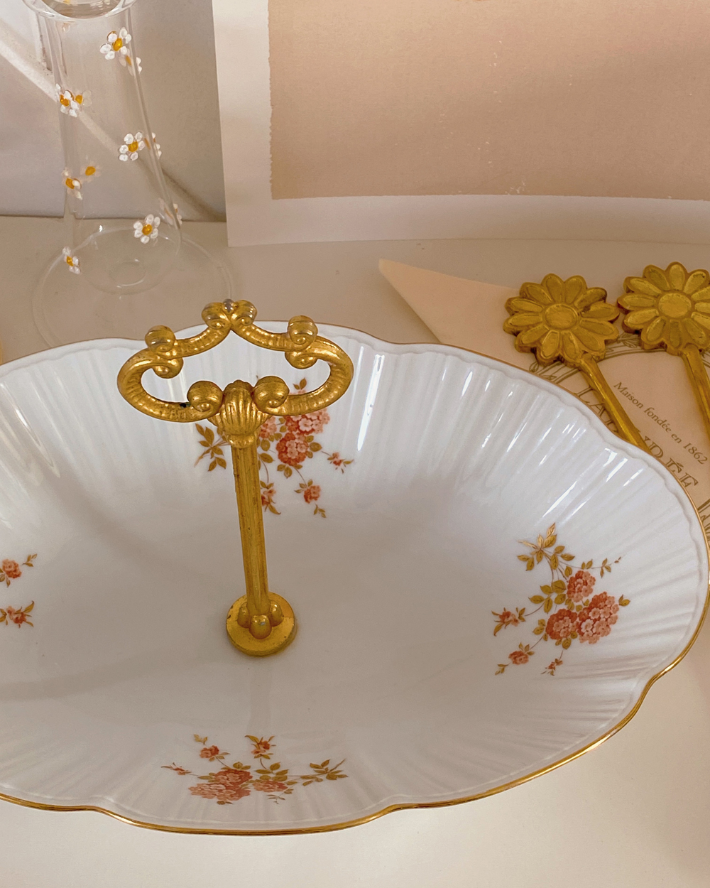 Vintage Orange Blossom Porcelain Serving Dish
