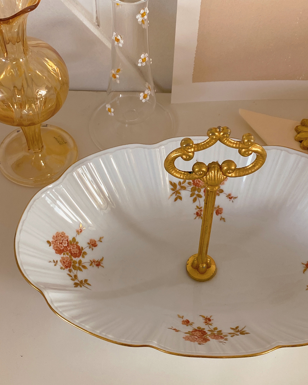 Vintage Orange Blossom Porcelain Serving Dish