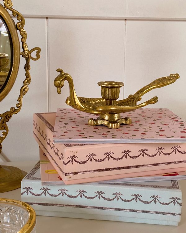 Vintage Regal Peacock Brass Candle Holder
