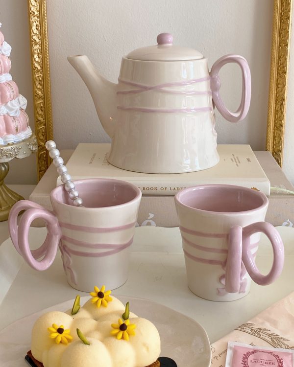 Vintage Pink Bow High Tea Set