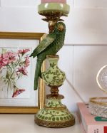 Botanical Green Parrot Candle Holder
