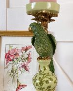 Botanical Green Parrot Candle Holder