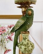 Botanical Green Parrot Candle Holder