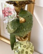 Botanical Green Parrot Candle Holder