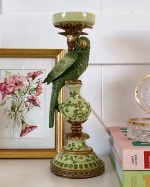Botanical Green Parrot Candle Holder