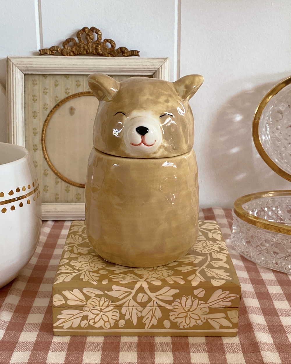 Cottage Bear Ceramic Jar