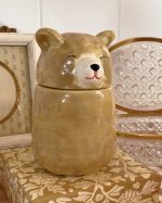 Cottage Bear Ceramic Jar