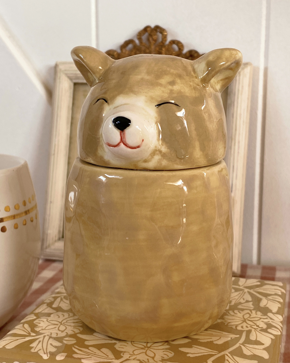 Cottage Bear Ceramic Jar