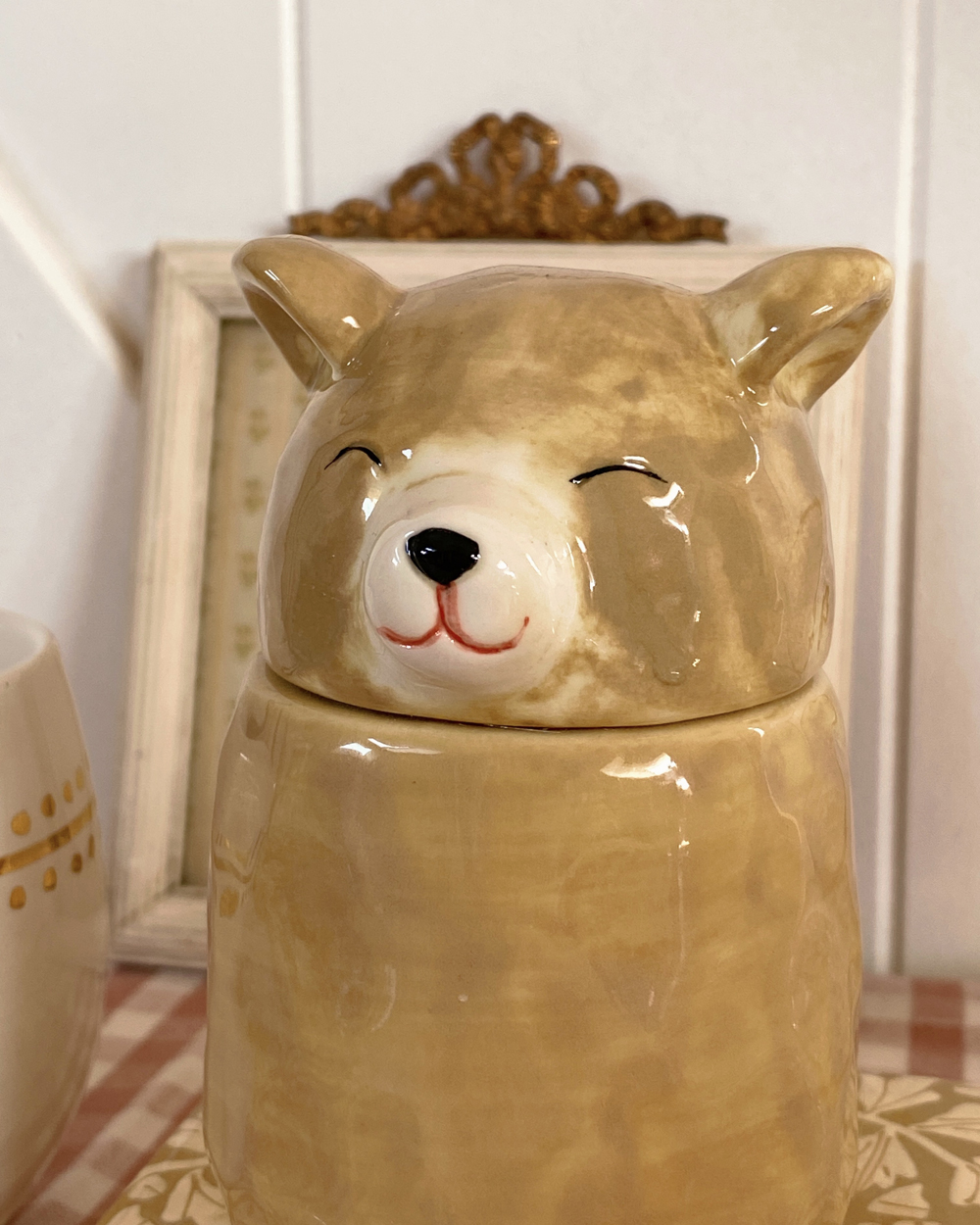Cottage Bear Ceramic Jar