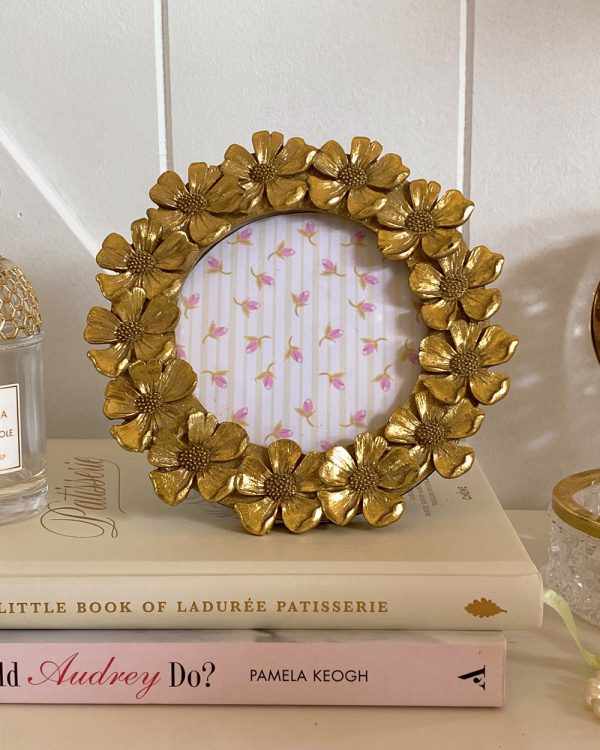 Gold Flower Photo Frame