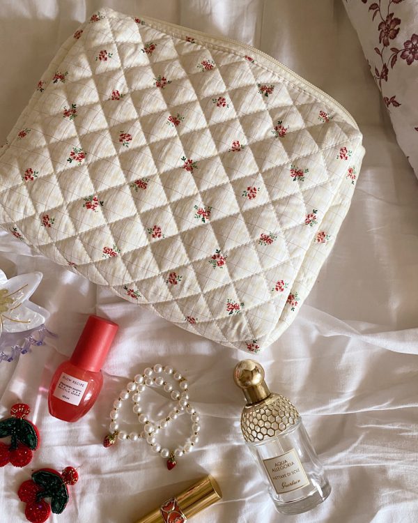 Honey Flower Quilted Toiletry Bag