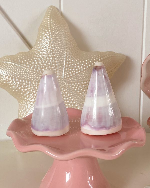 Natural Shell Salt Pepper Shaker Set