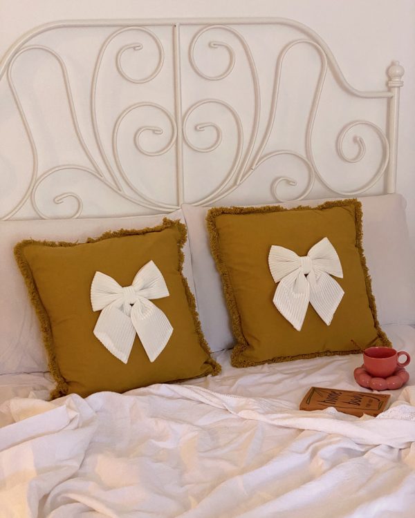Hearthside Velvet Bow Cushion