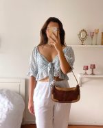 Morning Dew Eyelet Tie Top