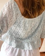 Morning Dew Eyelet Tie Top