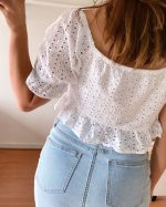 Morning Dew Eyelet Tie Top
