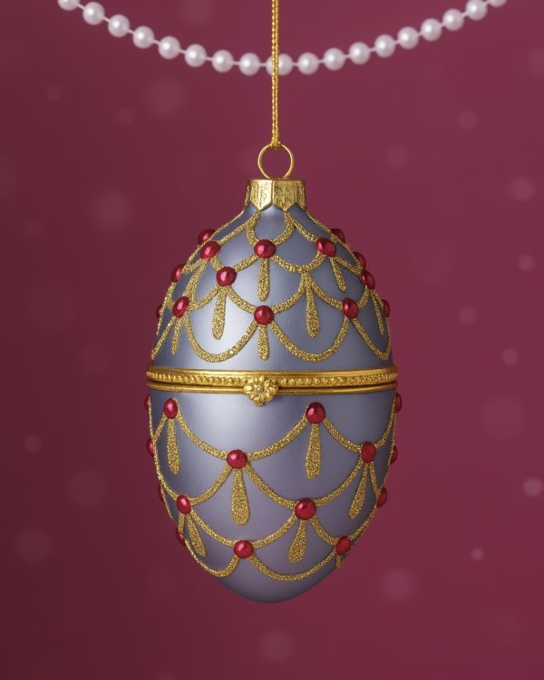Gilded Hinged Egg Glass Ornament