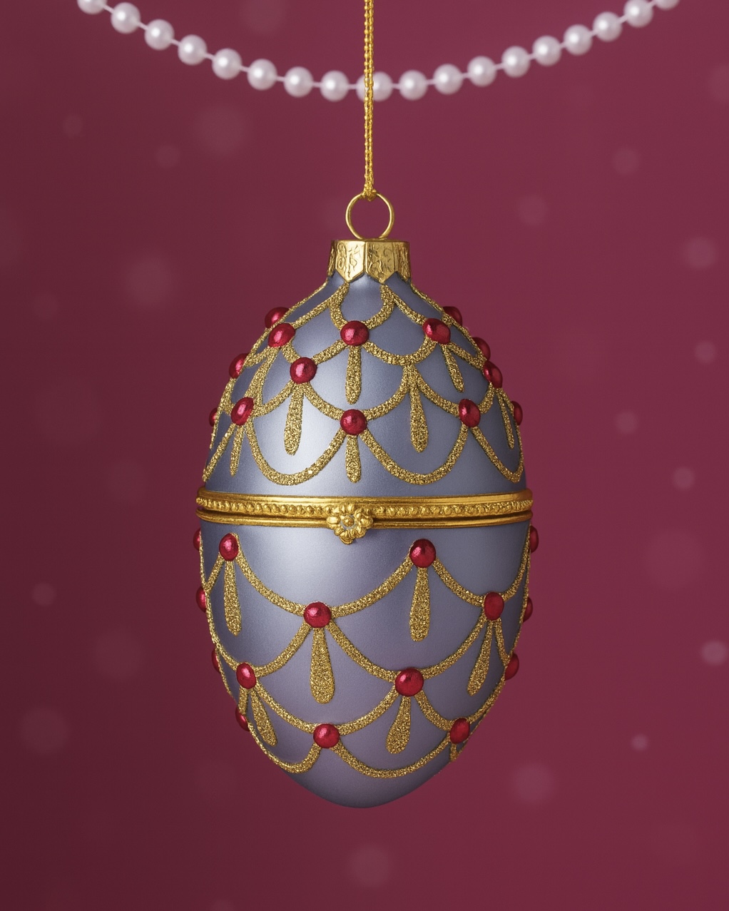 Gilded Hinged Egg Glass Ornament