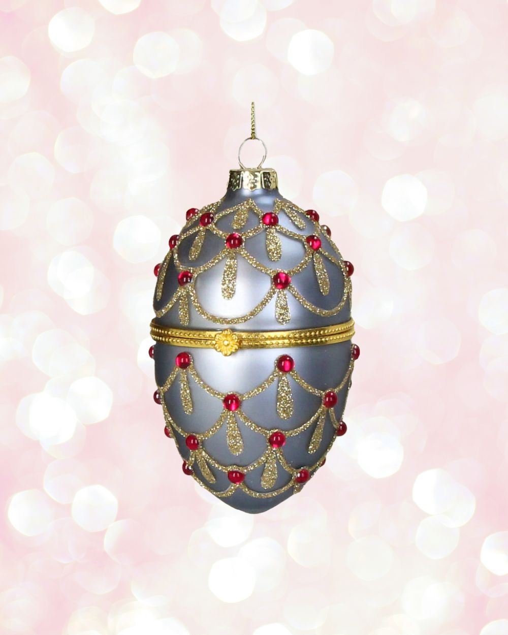 Gilded Hinged Egg Glass Ornament