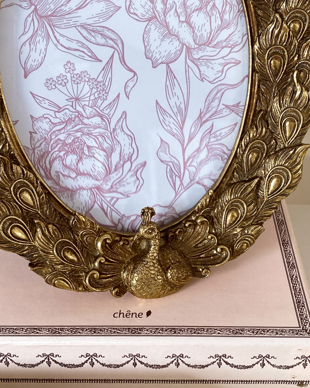 Gold Peacock Photo Frame
