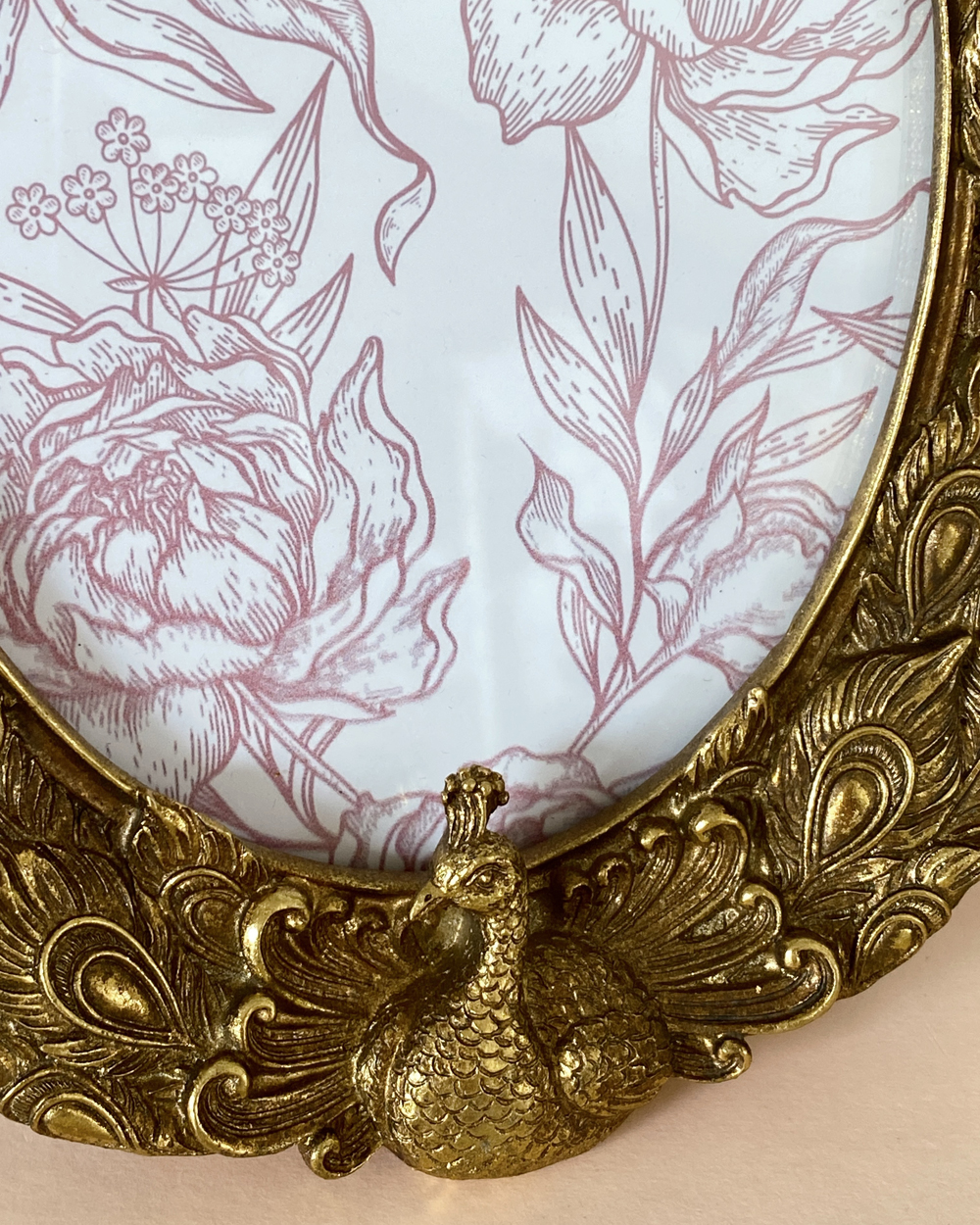 Gold Peacock Photo Frame