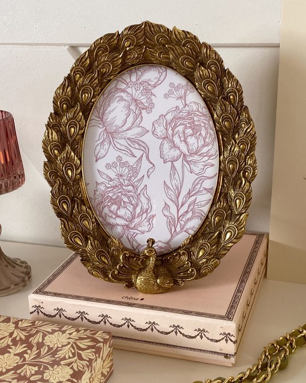 Gold Peacock Photo Frame