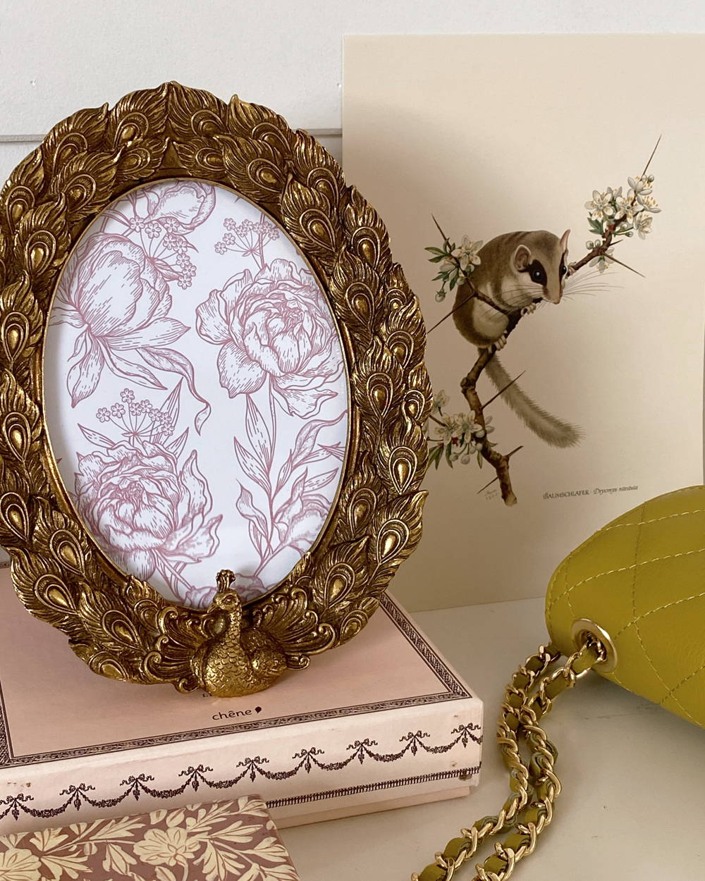 Gold Peacock Photo Frame