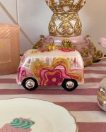 Hippie Bus Glass Ornament