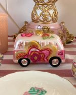 Hippie Bus Glass Ornament