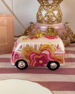 Hippie Bus Glass Ornament