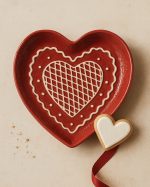 Holly Heart Ceramic Dessert Plate