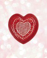 Holly Heart Ceramic Dessert Plate
