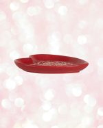 Holly Heart Ceramic Dessert Plate