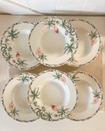 Vintage Barratts England Exotic Fruit Dinner Plate Set of 6