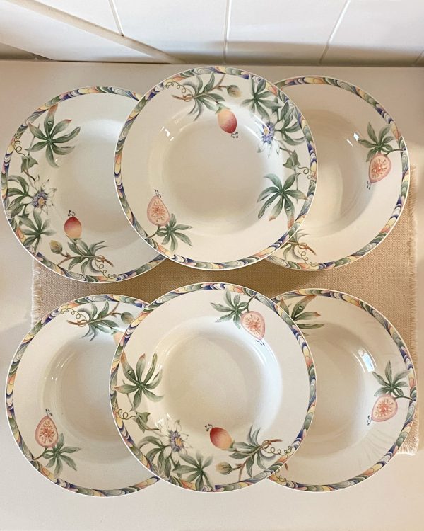 Vintage Barratts England Exotic Fruit Dinner Plate Set of 6
