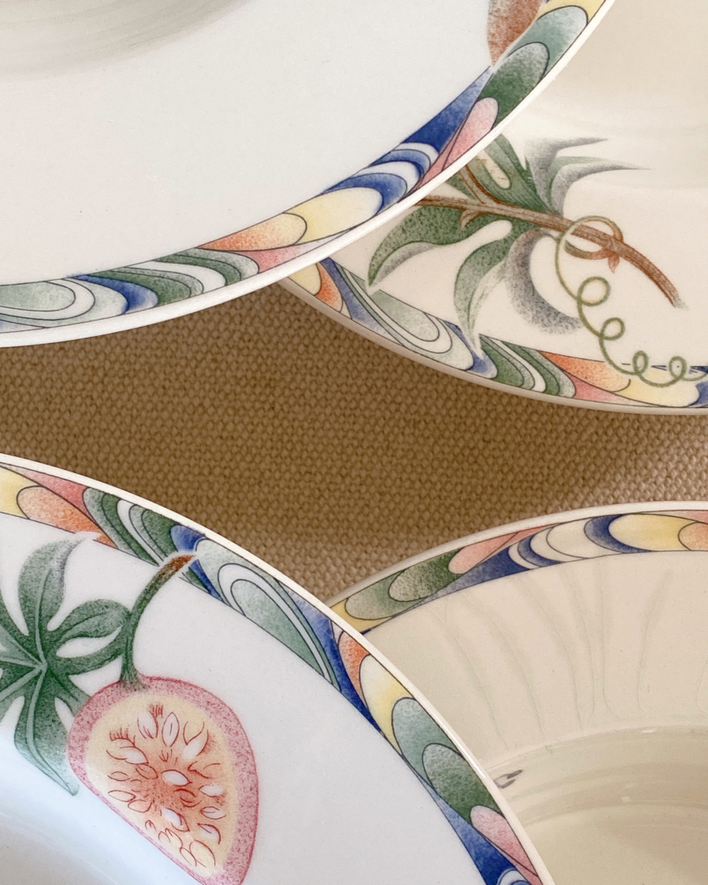 Vintage Barratts England Exotic Fruit Dinner Plate Set of 6