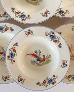 Vintage Hanley Newhall Staff England Bird of Paradise Dinner Plate Set of 6