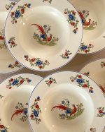 Vintage Hanley Newhall Staff England Bird of Paradise Dinner Plate Set of 6