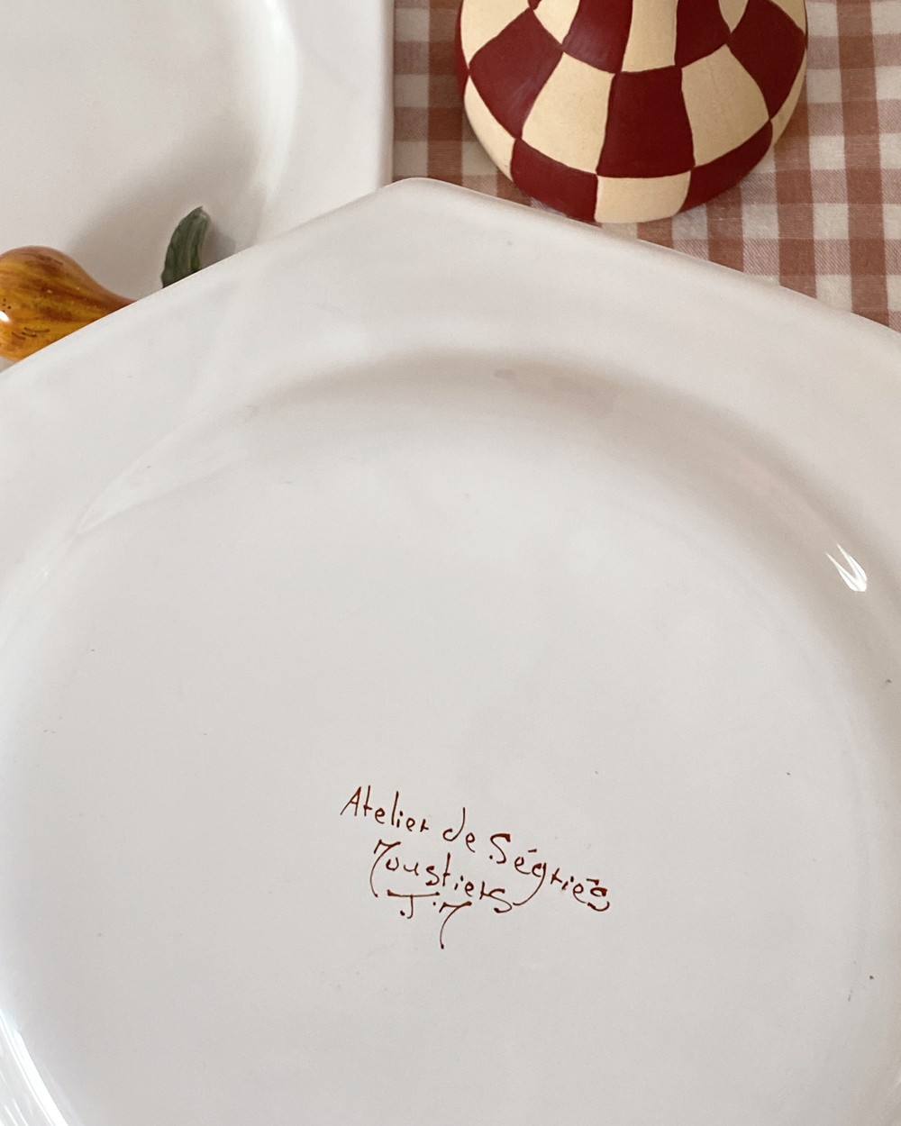 Vintage Moustiers de Séguiers Raised Fruit Plate