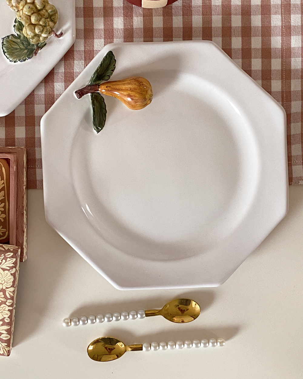 Vintage Moustiers de Séguiers Raised Fruit Plate