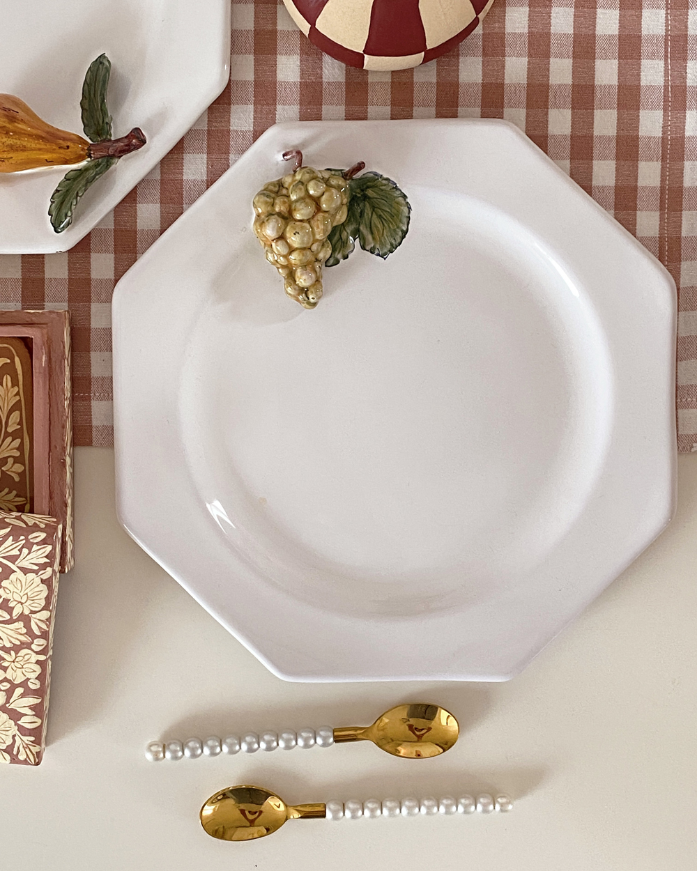 Vintage Moustiers de Séguiers Raised Fruit Plate