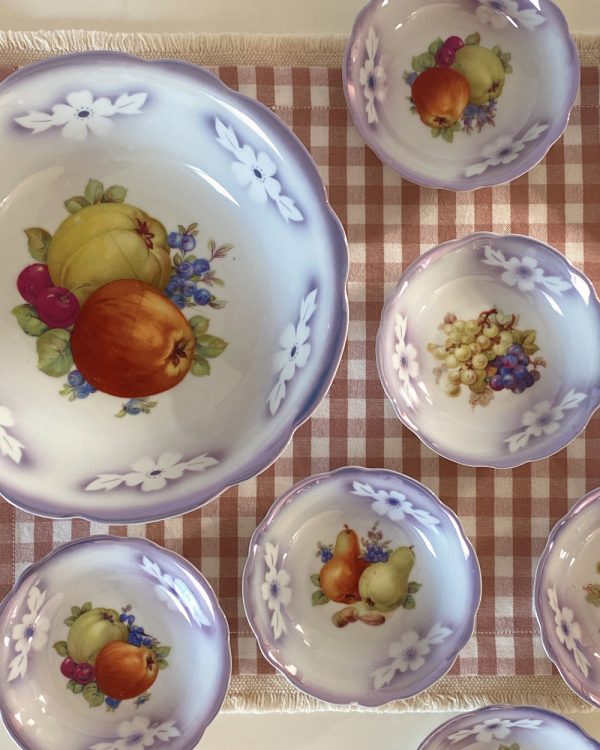 Vintage Winterling Fruit Lilac Pearl Salad Bowl Set of 10