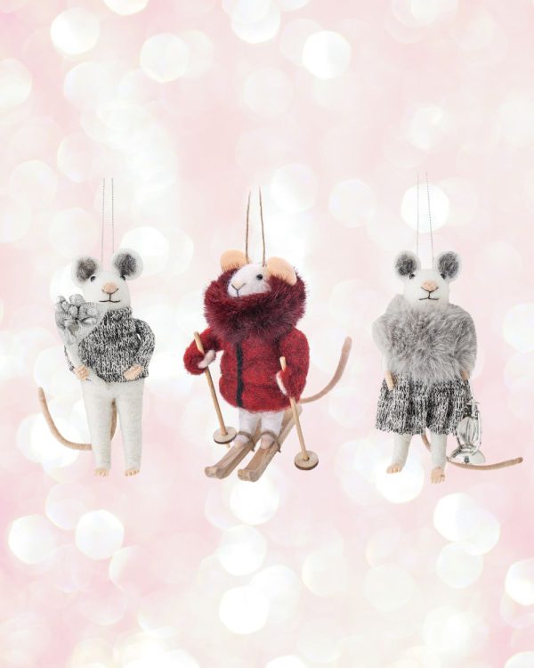 Alpine Chic Mouse Wool Ornament