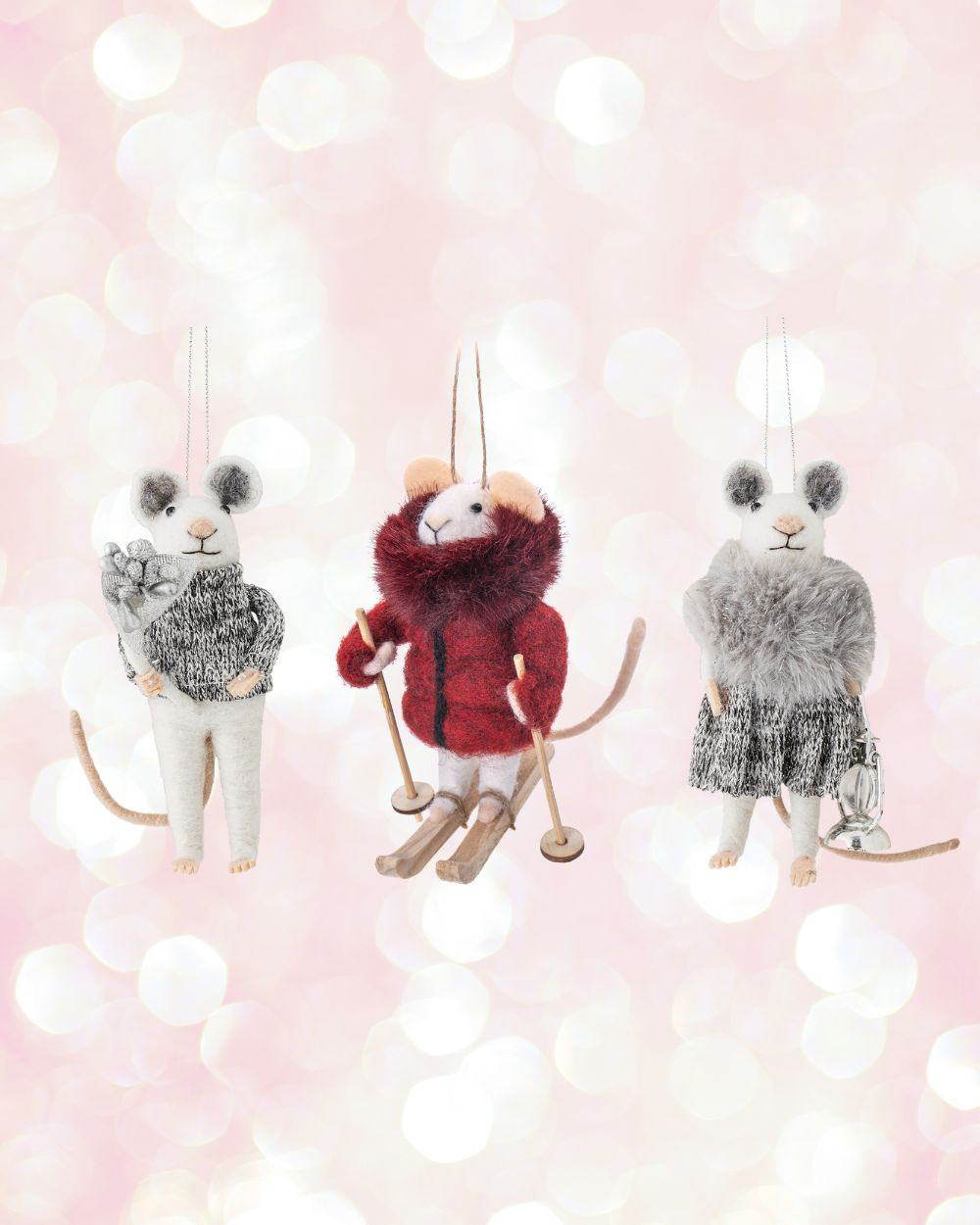 Alpine Chic Mouse Wool Ornament