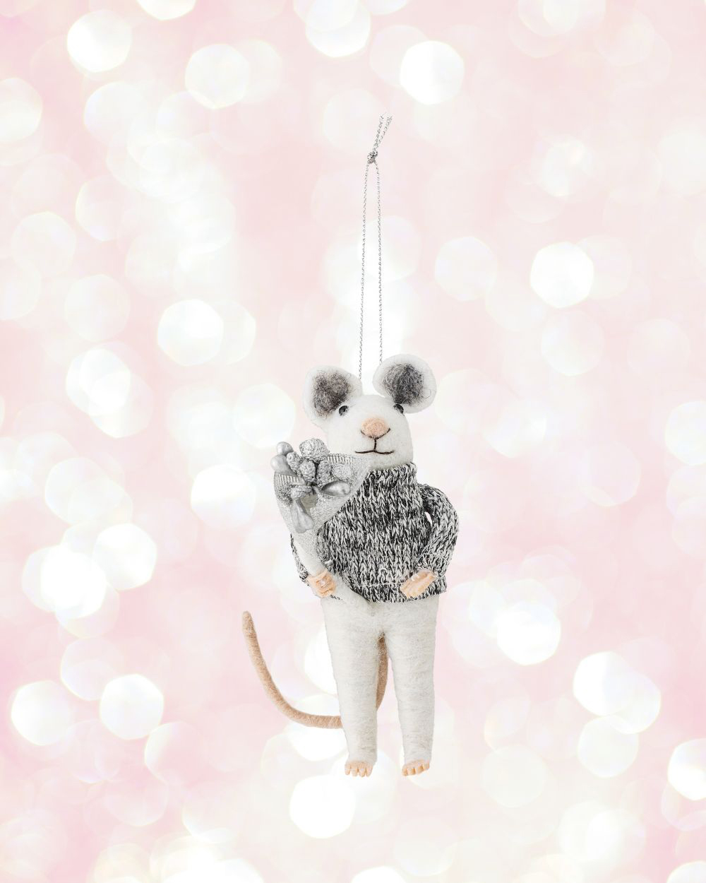 Alpine Chic Mouse Wool Ornament